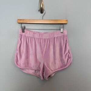 JUICY COUTURE lavender velour sleep shorts size M